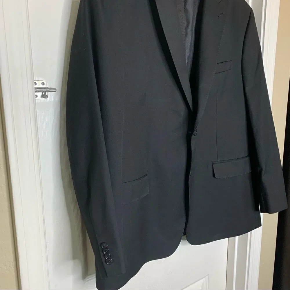 Sean John Black Two Button Sports Jacket Size 48R